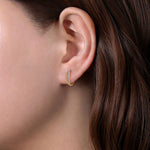 14K Yellow Gold Twisted Pavé 10mm Diamond Huggie Earrings - EG13583Y45JJ-Gabriel & Co.-Renee Taylor Gallery