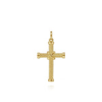 14K Yellow Gold Twisted Rope Cross Pendant with X Center - PCM6545Y4JJJ-Gabriel & Co.-Renee Taylor Gallery