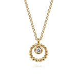 14K Yellow Gold White Sapphire Pendant Necklace – NK7660Y4JWS-Gabriel & Co.-Renee Taylor Gallery