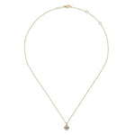 14K Yellow Gold Round White Sapphire Pendant Necklace - NK6472Y4JWS-Gabriel & Co.-Renee Taylor Gallery