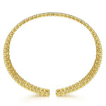 14K Yellow Gold Wide Diamond Cage Cuff Bracelet - BG4284-6Y45JJ-Gabriel & Co.-Renee Taylor Gallery