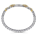 14K Yellow Gold and 925 Sterling Silver Bujukan Open Bangle Bracelet - BG5104-62MZJJJ-Gabriel & Co.-Renee Taylor Gallery