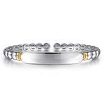 14K Yellow Gold and 925 Sterling Silver Bujukan Personalize Open Bangle Bracelet - BG5105-62MZJJJ-Gabriel & Co.-Renee Taylor Gallery