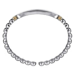 14K Yellow Gold and 925 Sterling Silver Bujukan Personalize Open Bangle Bracelet - BG5105-62MZJJJ-Gabriel & Co.-Renee Taylor Gallery