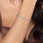 14K Yellow Gold and 925 Sterling Silver Bujukan White Sapphire Open Bangle Bracelet - BG5099-62MZJWS-Gabriel & Co.-Renee Taylor Gallery