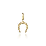 14K Yellow Plain Gold Bujukan Horseshoe Charm Pendant - PT7554Y4JJJ-Gabriel & Co.-Renee Taylor Gallery