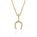 14K Yellow Plain Gold Bujukan Horseshoe Charm Pendant - PT7554Y4JJJ-Gabriel & Co.-Renee Taylor Gallery