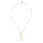 14K Yellow Plain Gold Diamond Cut Link Pendant Necklace - NK7825Y4JJJ-Gabriel & Co.-Renee Taylor Gallery