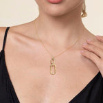 14K Yellow Plain Gold Diamond Cut Link Pendant Necklace - NK7825Y4JJJ-Gabriel & Co.-Renee Taylor Gallery