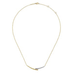 14K Yellow & White Gold Diamond Pavé and Bujukan Curved Bar Necklace - NK6362M45JJ-Gabriel & Co.-Renee Taylor Gallery