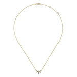 14K Yellow & White Gold Diamond Pavé Spike Fan Bar Necklace - NK6117M45JJ-Gabriel & Co.-Renee Taylor Gallery