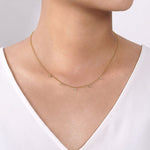 14K Yellow & White Gold Chain Necklace with Diamond Drops - NK6469M45JJ-Gabriel & Co.-Renee Taylor Gallery