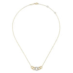 14K Yellow & White Gold Twisted Rope Link Necklace with Pavé Diamond Link Station - NK5847M45JJ-Gabriel & Co.-Renee Taylor Gallery