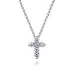 14K White Gold Diamond Cross Pendant Necklace - NK2665W45JJ-Gabriel & Co.-Renee Taylor Gallery
