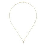 14K Yellow Gold Diamond Cross Pendant Necklace - NK2664Y44JJ-Gabriel & Co.-Renee Taylor Gallery