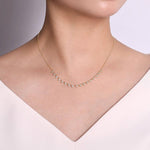 14K Yellow Gold 18" Scalloped Diamond Choker Necklace - NK6023Y45JJ-Gabriel & Co.-Renee Taylor Gallery