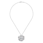 925 Sterling Silver Floral Blue Topaz, Garnet & Amethyst Pendant Necklace 18" - NK3750SVJMC-Gabriel & Co.-Renee Taylor Gallery