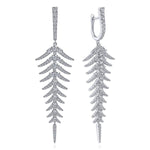 18K White Gold Diamond Fishbone Linear Huggies – EG13732W84JJ-Gabriel & Co.-Renee Taylor Gallery