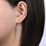 18K White Gold Diamond Fishbone Linear Huggies – EG13732W84JJ-Gabriel & Co.-Renee Taylor Gallery