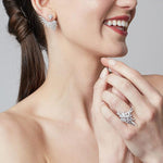 18K White Gold Diamond Pave Oval Sunburst Statement Ring – LR51398W84JJ-Gabriel & Co.-Renee Taylor Gallery