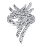 18K White Gold Intersecting Diamond Statement Ring – LR51195W84JJ-Gabriel & Co.-Renee Taylor Gallery