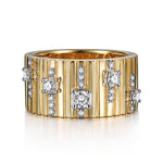 18K Yellow Gold Contemporary Diamond Station Wide Band Ring – LR52058Y84JJ-Gabriel & Co.-Renee Taylor Gallery