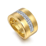 18K Yellow Gold Diamond Cigar Band – LR52417Y84JJ-Gabriel & Co.-Renee Taylor Gallery