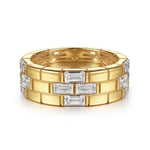 18K Yellow Gold Rectangle Diamond Wide Band Ring – LR52846Y83JJ-Gabriel & Co.-Renee Taylor Gallery