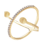 "ÉLITE" 18K Gold & Diamonds Criss Cross Ring - AS8-583-Nanis-Renee Taylor Gallery