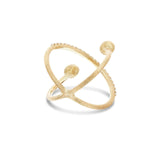 "ÉLITE" 18K Gold & Diamonds Criss Cross Ring - AS8-583-Nanis-Renee Taylor Gallery