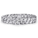 925 Sterling Silver 10mm Herringbone Men's Bracelet - TBM2122SVJJJ-Gabriel & Co.-Renee Taylor Gallery