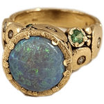 18K, Lightning Ridge Opal, Sapphire and Diamond "Orchard" Ring - R-115S-Alex Sepkus-Renee Taylor Gallery