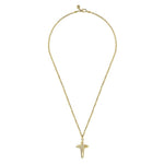 14K Yellow Gold Diamond Cross Pendant Necklace 22" - NKM2156-22Y45JJ-Gabriel & Co.-Renee Taylor Gallery