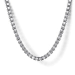 925 Sterling Silver Solid Men's Box Chain Necklace 22" 2.5mm - NKM2079-22SVJJJ-Gabriel & Co.-Renee Taylor Gallery