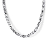 22 Inch 3.5mm 925 Sterling Silver Men's Solid Round Box Chain Necklace - NKM2236-22SVJJJ-Gabriel & Co.-Renee Taylor Gallery