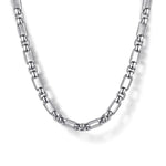 26 Inch 3mm 925 Sterling Silver Men's Solid Figaro Link Chain Necklace - NKM2157-26SVJJJ-Gabriel & Co.-Renee Taylor Gallery