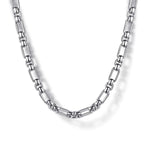 925 Sterling Silver 3mm Solid Figaro Chain Necklace - NKM2157-22SVJJJ-Gabriel & Co.-Renee Taylor Gallery