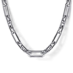 22 Inch 5.50mm 925 Sterling Silver Men's Solid Faceted Link Chain Necklace - NKM2240-22SVJJJ-Gabriel & Co.-Renee Taylor Gallery
