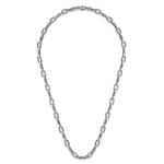 22 Inch 6.10mm 925 Sterling Silver Men's Solid Figaro Chain Necklace - NKM2185-26SVJJJ-Gabriel & Co.-Renee Taylor Gallery