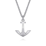 22 Inch 925 Sterling Silver Anchor Pendant Necklace - NKM2108-22SVJJJ-Gabriel & Co.-Renee Taylor Gallery
