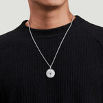22 Inch 925 Sterling Silver Black Spinel Compass Pendant Necklace - NKM2104-22SVJBS-Gabriel & Co.-Renee Taylor Gallery