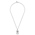 925 Sterling Silver 22" Cross Dog Tag Pendant Necklace - NKM2153-22SVJSB-Gabriel & Co.-Renee Taylor Gallery
