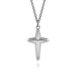 925 Sterling Silver Cross Pendant 22" Necklace - NKM2127-22SVJJJ-Gabriel & Co.-Renee Taylor Gallery