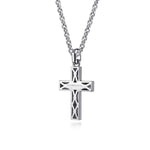 22 Inch 925 Sterling Silver Geometric Cross Pendant Necklace - NKM2110-22SVJJJ-Gabriel & Co.-Renee Taylor Gallery