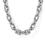 925 Sterling Silver Solid Faceted Men's Link Chain Necklace - NKM7350-22SVJJJ-Gabriel & Co.-Renee Taylor Gallery