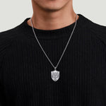 22 Inch 925 Sterling Silver St. Michael Dog Tag Pendant Necklace Contemporary Collection - NKM2184-22SVJJJ-Gabriel & Co.-Renee Taylor Gallery