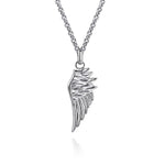 22" 925 Sterling Silver Wing Pendant Necklace - NKM2140-22SVJJJ-Gabriel & Co.-Renee Taylor Gallery