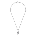 22" 925 Sterling Silver Wing Pendant Necklace - NKM2140-22SVJJJ-Gabriel & Co.-Renee Taylor Gallery