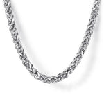 925 Sterling Silver Solid Men's Wheat Chain Necklace - NKM7011-22SVJJJ-Gabriel & Co.-Renee Taylor Gallery