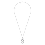 24 Inch 925 Sterling Silver White Sapphire Layered Ovals Pendant Necklace - NK6893-24SVJWS-Gabriel & Co.-Renee Taylor Gallery